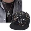 2pcs Men Women Fashion Canvas Baseball Cap Flat Brim Hat Scorpion Pendant Necklace Set Leisure Sports Couple Hip Hop Sun Hat