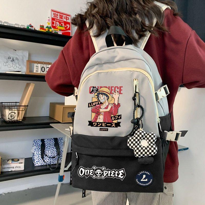 Большой рюкзак One Piece с принтами персонажей Зоро и Луффи для школьников