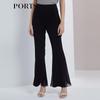PORTS Women's High-Waist Micro-Flare Slit Casual Pants