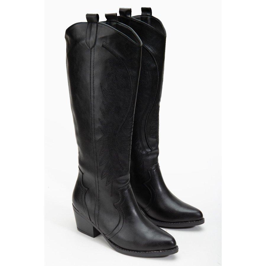 Женские повседневные высокие сапоги в западном стиле на низком каблуке