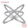 Lindon Classic 925 Sterling Silver Zircon Ring Ladies Jewelry Wedding Promise Party Gift