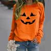 Милый женский свитер с длинным рукавом и тыквенным лицом, новый модный свитер, осенний повседневный комфортный свитер с тыквенным лицом, пуловер