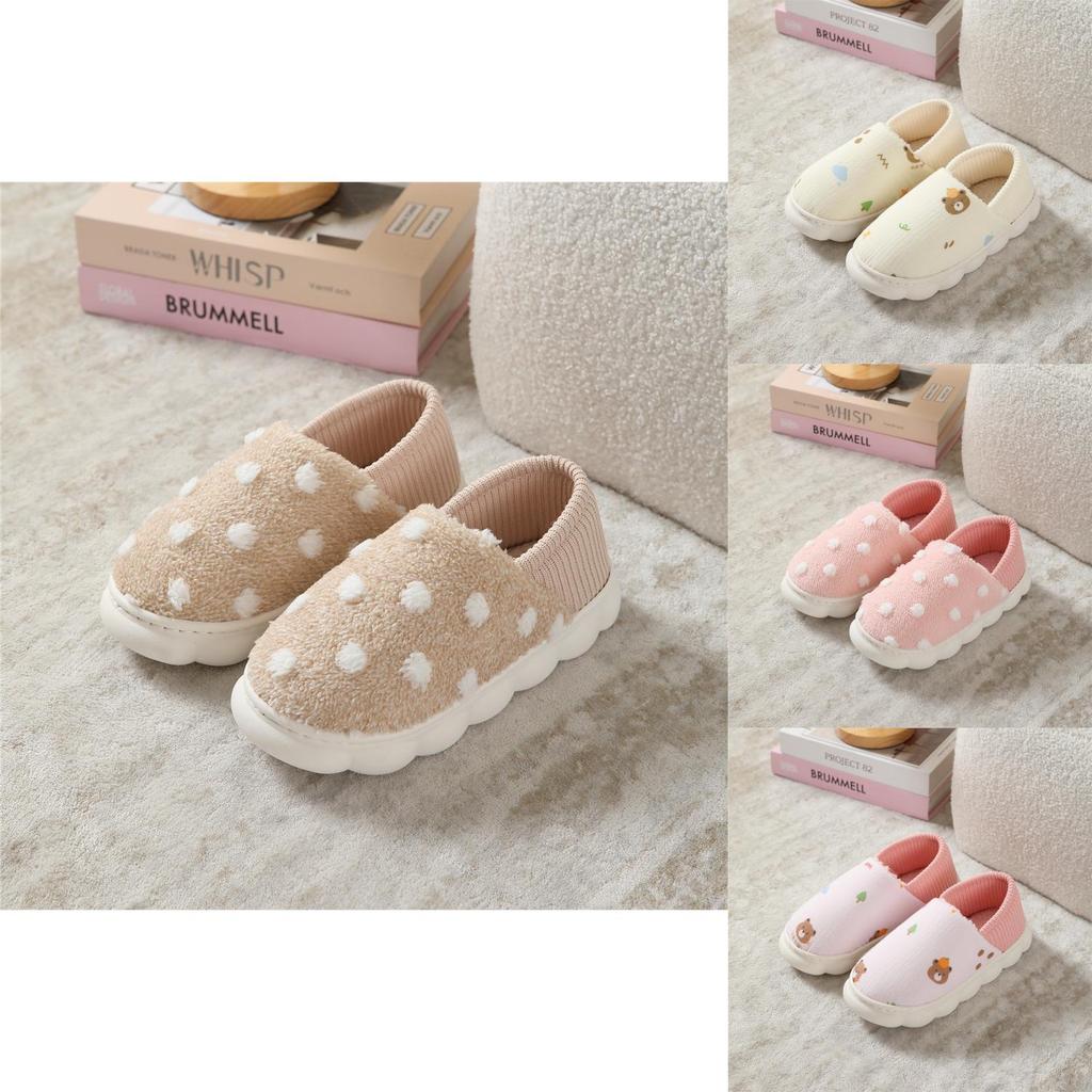 Winter Plush Slippers For Women And Men With Nonslip Sole And Bear Print Design For Home Comfort