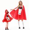 Halloween Children's Costume Christmas Costume Little Red Riding Hood Shawl Cape Pastoral Farm Style Girl Show Costume