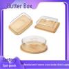 Bamboo Butter Dish with Lid - Cake & Cheese Storage Box