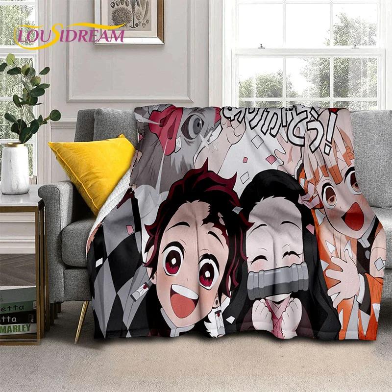 Kamado Nezuko Demon S-Slayer Japan Anime Soft Flannel Blanket для кроватей, спален, диванов, пикников, пледов для детей, отдыха на свежем воздухе