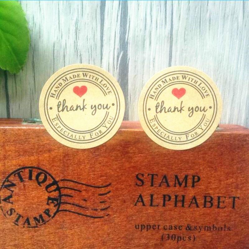 Ретро"Спасибо"Круглая крафт-печать наклейка Для изделий ручной работы Винтаж 10 листов(120pcs)