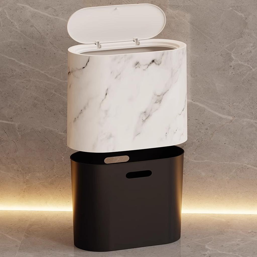 Small Trash Can With Concealed Lid Waste Bin Perfect For Tight Space In Bathroom Or Laundry Room Garbage Can
