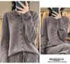 Autumn & Winter Women's Wool Cardigan: Half-High Round Neck, Fashionable Multi-Button, Loose-Fit Knit Base Layer
