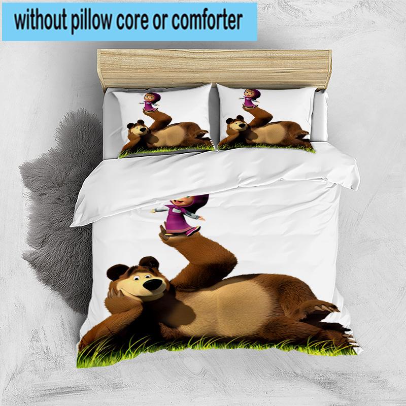 3PCS Bear In Spring 3pcs Bedding,Including 3PCS Duvet Cover And 2pcs Pillowcases Perfect for Christmas,Ideal for Bedroom, Dormitory