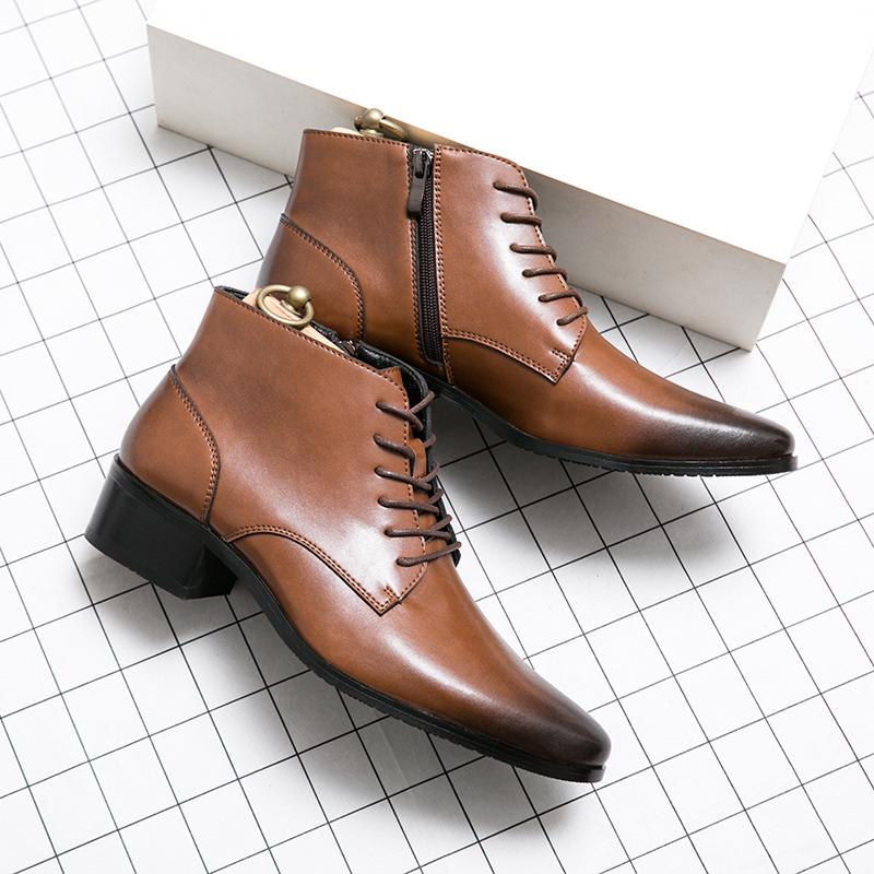 Натуральная Кожа Весна Дизайнерская Роскошный Бренд Платье Офисная Обувь Для Мужчин Челси Повседневные Ботинки Ретро Пара Ботильоны Обувь