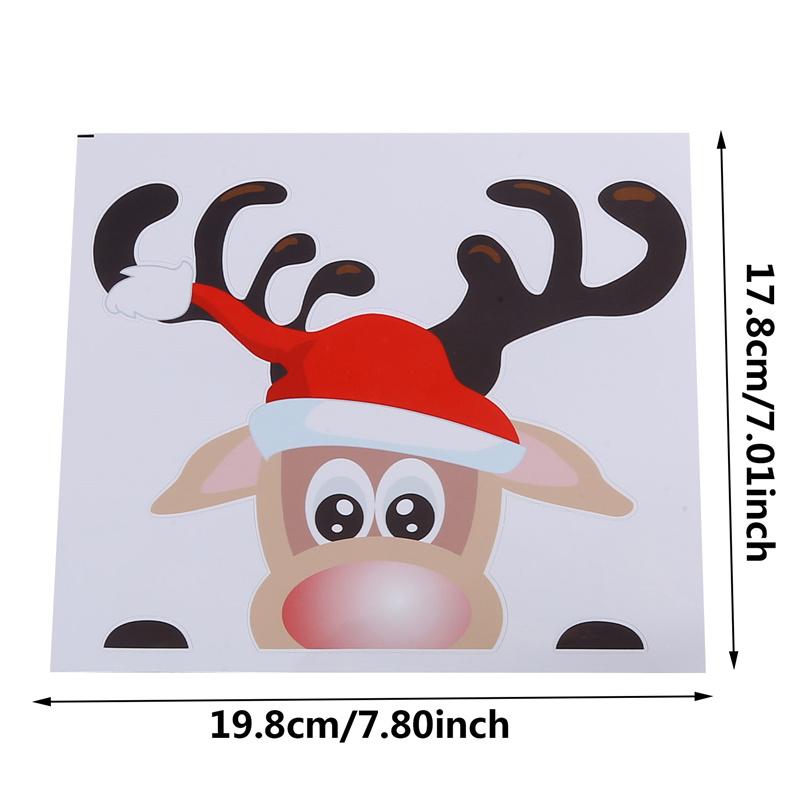 Рождественская наклейка на автомобиль Санта-Клаус Лось Мультфильм Кузов автомобиля Авто Стекло Зеркало Окно Стена Украшения Статические наклейки