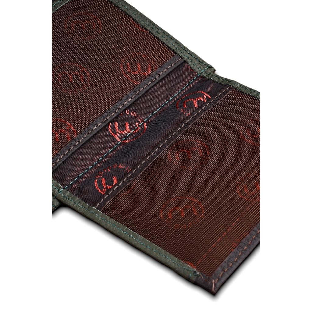 Роскошный мужской кошелек цвета хаки Camel с монетными глазами