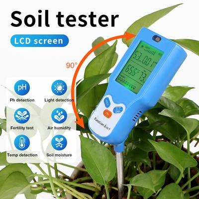 Детектор почвы с поворотом на 90° 6 в 1 Тестер почвы Солнечный свет Плодородие Влажность Температура Влажность почвы pH-метр для горшечных растений Теплица