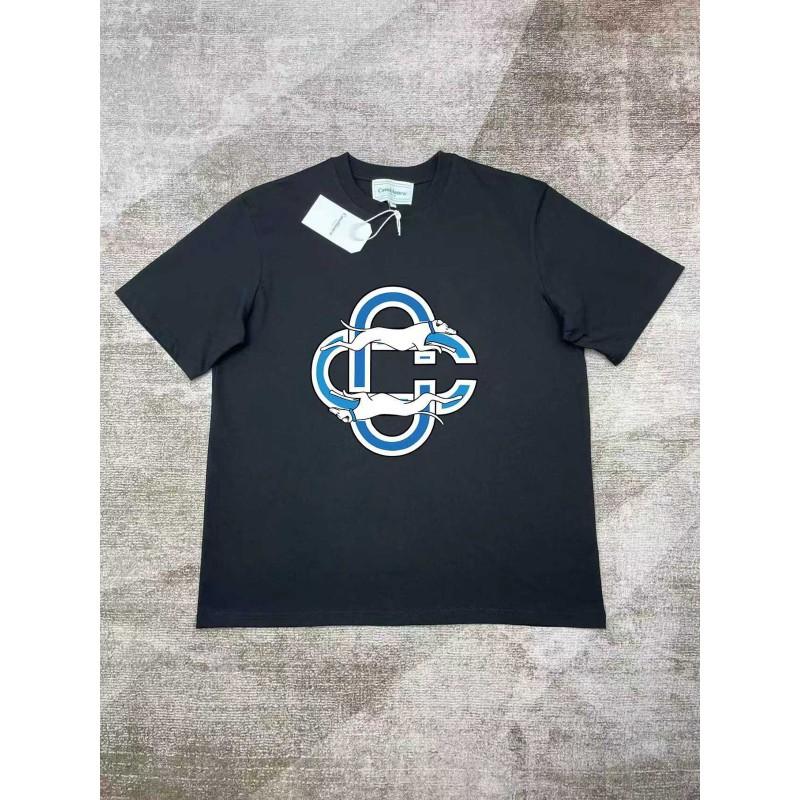Casablanca Style Printed T-Shirt Men Women Short Sleeve Loose Fit Casual Top