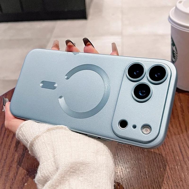 For Magnetic Phone Case For For Iphone 17 16 Pro Max Lens Protection Matte Cases For For Iphone 1 14 13 17 Pro Max Cover