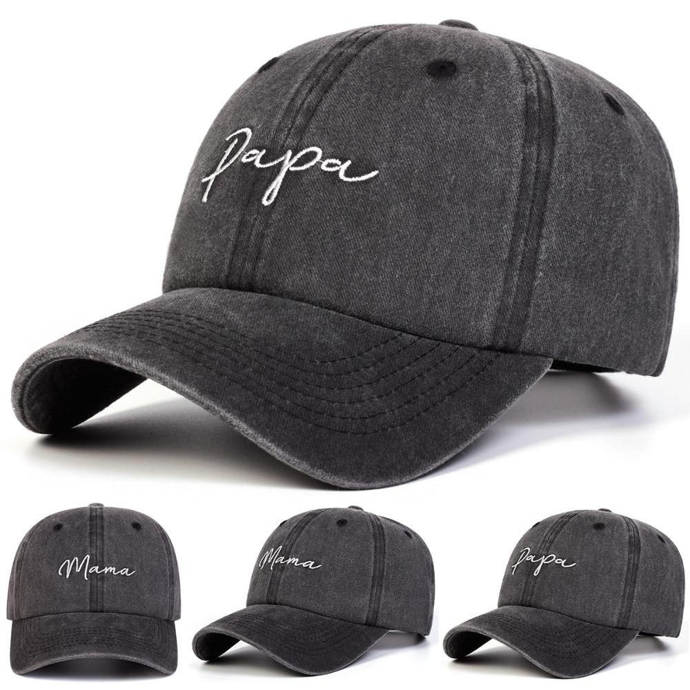 Vintage Parents Couple Baseball Hats Washed Cotton Baseball Cap Fashion Dad Hat Gift