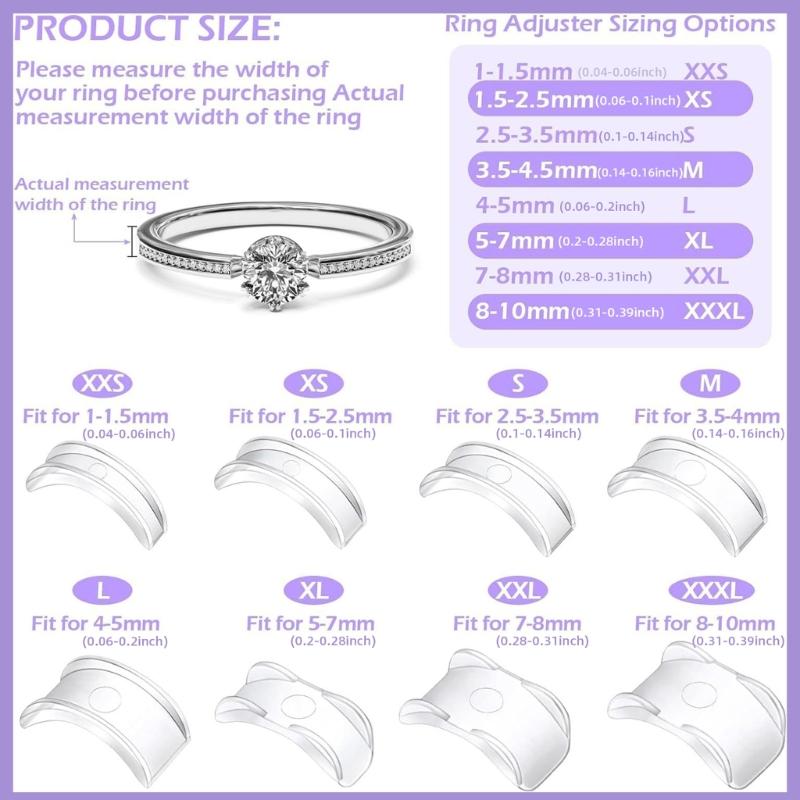 Assorted Rings Sizer Kits Invisible Fit Adjuster for Loose Bands Comfortable Plastic Rings Reducer Sizing Strips