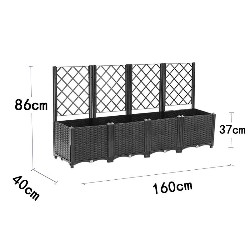 Stackable Planter Box with Trellis Support for Climbing Plants, Vegetables & Flowers