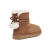 UGG Теплые и прочные мини-ботинки Bailey с бантом Pom, женские короткие зимние ботинки каштанового цвета 1125382-CHE