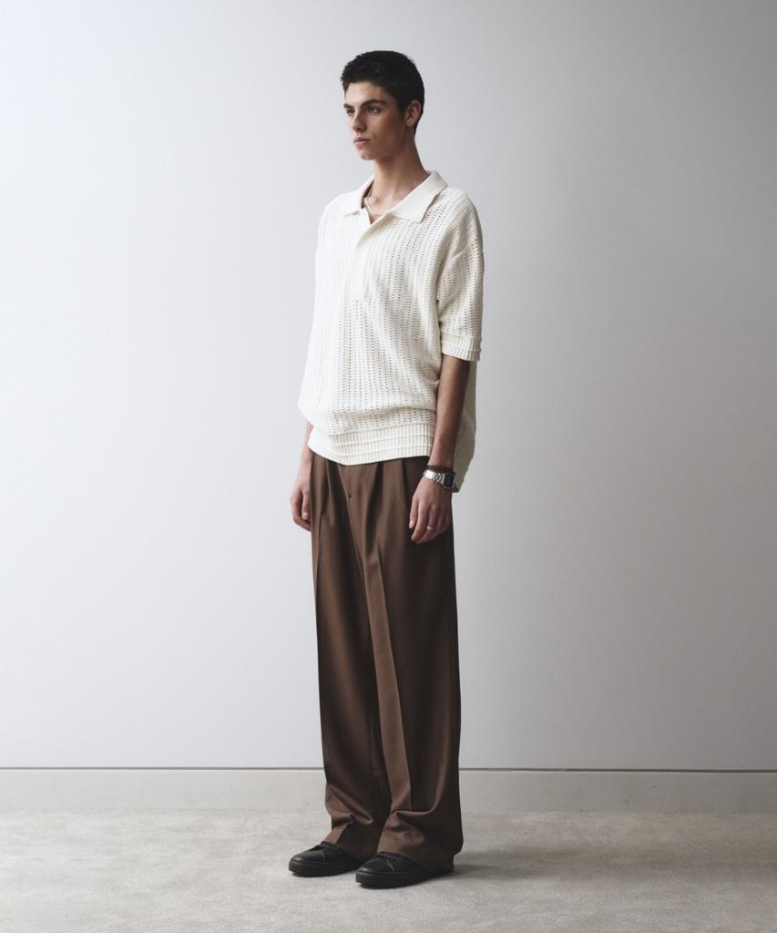 MAISON MINED Брюки с двумя защипами широкие Saint Коричневые
