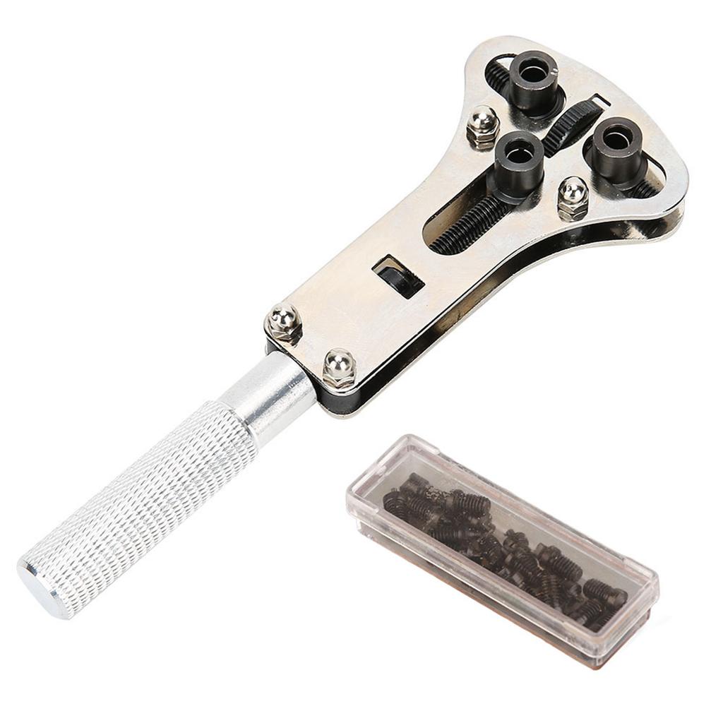 Alloy Steel Adjustable Screw Watch Back Case Opener Cover Remover Repair Tool Set