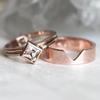 Sanjie Rose Gold Square Diamond Women's Fashion Ring Set