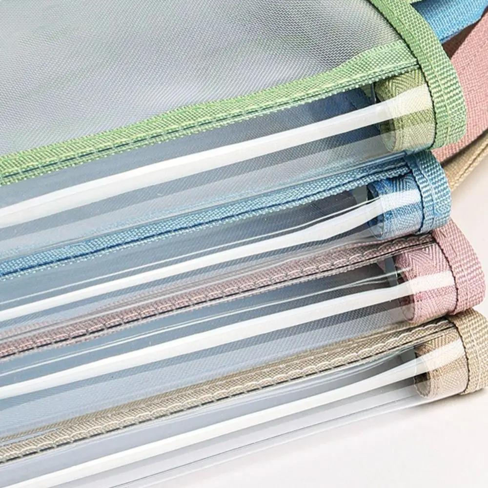 Прозрачная сумка для документов, папка для хранения канцелярских принадлежностей, сетчатая сумка на молнии, папки для файлов, школьные канцелярские принадлежности, канцелярские принадлежности