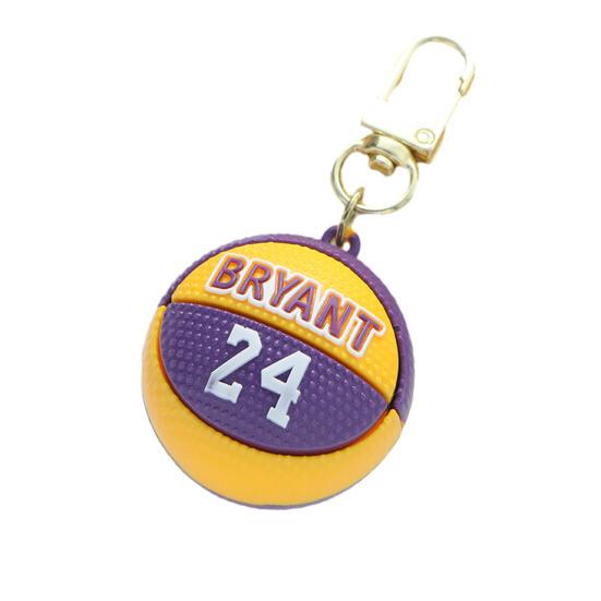 Keychain Pendant 3D Basketball Pendant Stainless Novelty Silicone Color Matching Schoolbag Shoulder Bag Decoration Pendant Keyring