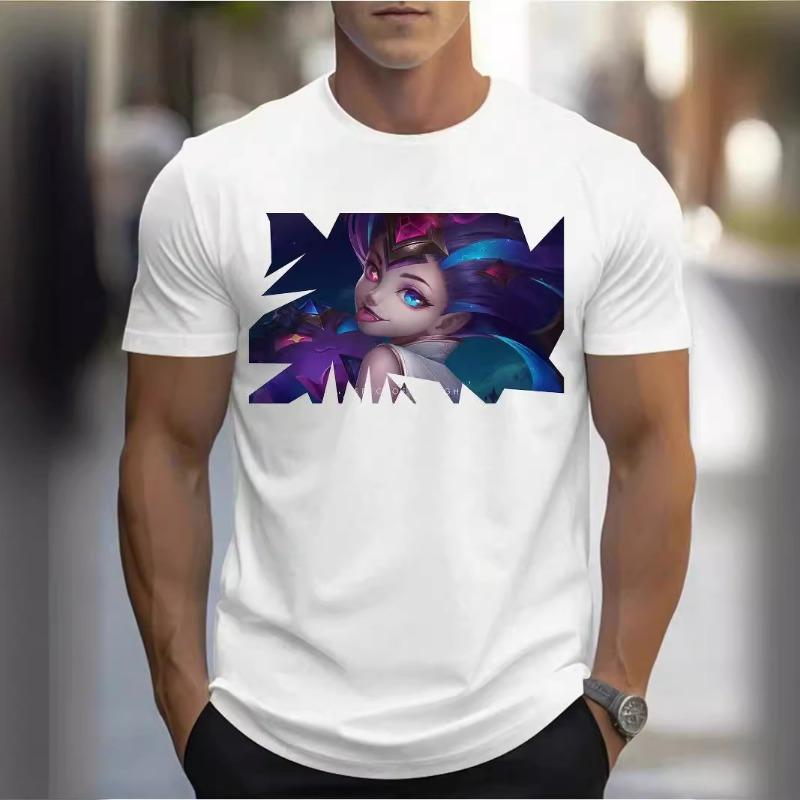LOL Esports 3D Printed Summer Breathable Men's Casual Loose Round Neck Short Sleeve Top Thirts Men's