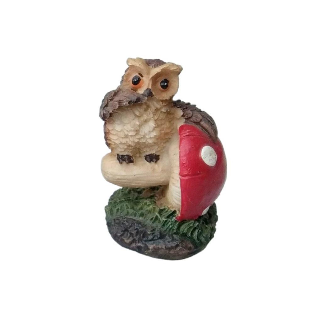 Креативная статуя животного, водонепроницаемая миниатюрная статуэтка, скульптура, сова, гриб, украшение для улицы