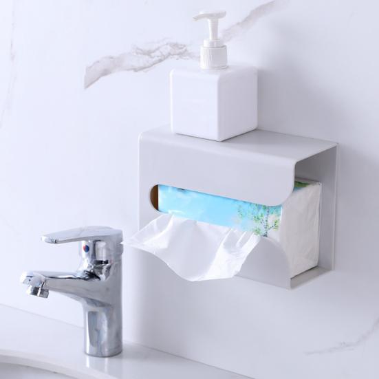 Bathroom Tissue Storage Box Wall Mount Wide Mouth Toilet Paper Holder Multifunctional Living Room Dining Room Napkin Dispenser Box Household Supplies
