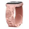 Силиконовый ремешок для Apple Watch Band 49 мм, 45 мм, 44 мм, 42 мм, 41 мм, 40 мм, 40 мм, браслет с гравировкой и цветочным рисунком iwatch series 9 7 ultra 2 se 3 6 8 5 4