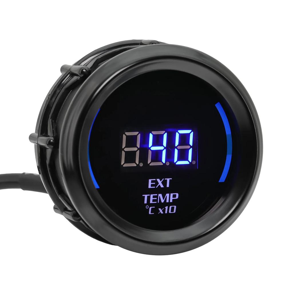 52mm Exhaust Temperature Gauge Digital Exhaust Gas Temp Gauge Led EXT Gauge Car Meter Sensor with Blue Ambient Light