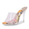 Fashion Liyke Summer PVC Transparent Slippers For Woman Fashion Open Toe Clear High Heels Stripper Party Slides Shoes Zapatos De Mujer