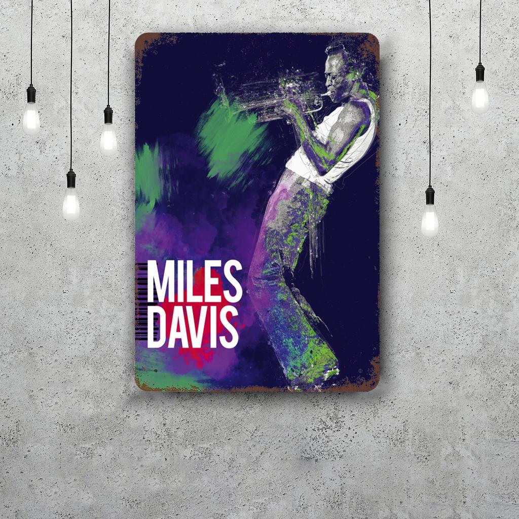 Miles Davis Vintage Metal Tin Signs Posters Decor Retro Metal Plaque Wall Art Decor for Garage Bar
