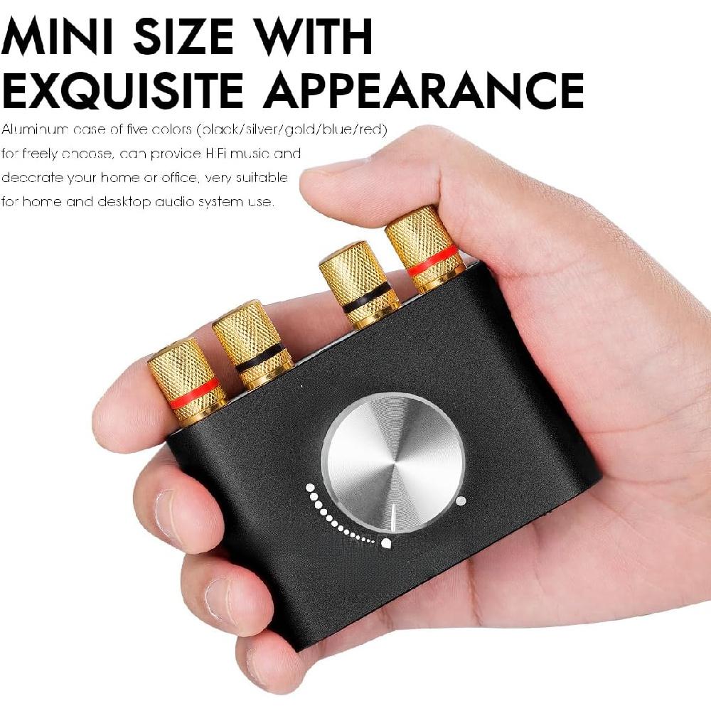 Мини-усилитель мощности Bluetooth 5.0, стерео Hi-Fi цифровой усилитель 2.0 канала 50 Вт × 2 с входом Aux/USB/Bluetooth, беспроводной аудиоприемник, звук ПК