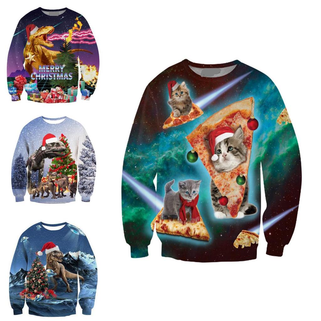 Mens Jumper Womens Animal Cat 3d Print Hoodies Casual Jersey Pullover Sweatshirt