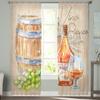 Летние Осенние Винные Бочки Винтаж Прозрачные Занавески для Спальни Гостиной Вуаль Оконные Занавески Тюлевые Занавески для Детской Комнаты