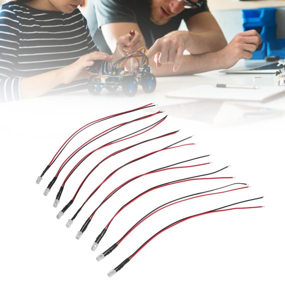 20PCS 5mm Prewired LED Diodes 5‑12V LED Light Diodes Bright Mini LED Diodes  DIY Projects