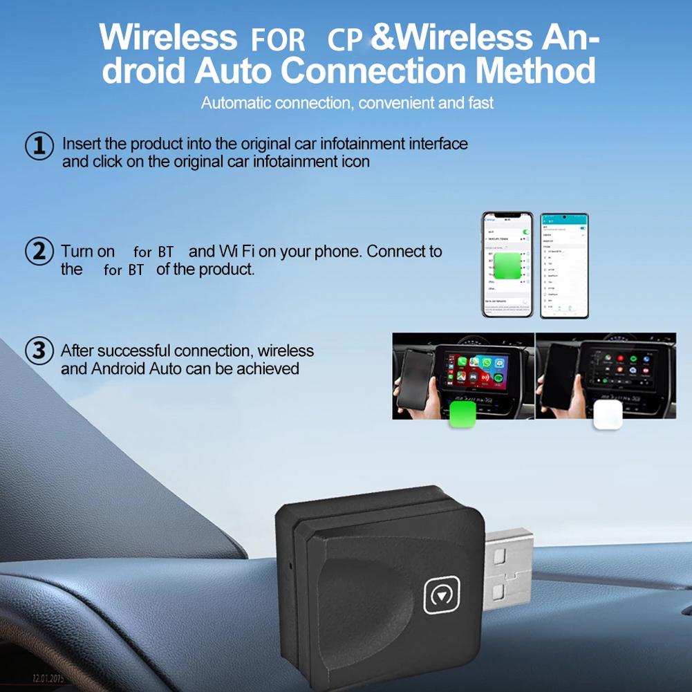 Беспроводной адаптер Carplay 2 в 1 Android Auto Smart AI Box для Apple IOS Android для Volkswagen Toyota Peugeot Volvo Kia