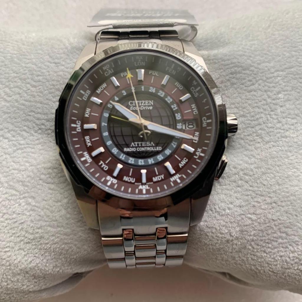 Used CITIZEN H-115-T013104 Attesa World Time Beautiful Condition