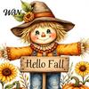 Waterproof Glass Decors Autumn Maple Leaf Pinecone Scarecrow Pumpkin Static Window Clings, PVC Removable Stickers Stickers, Seasonal Decals