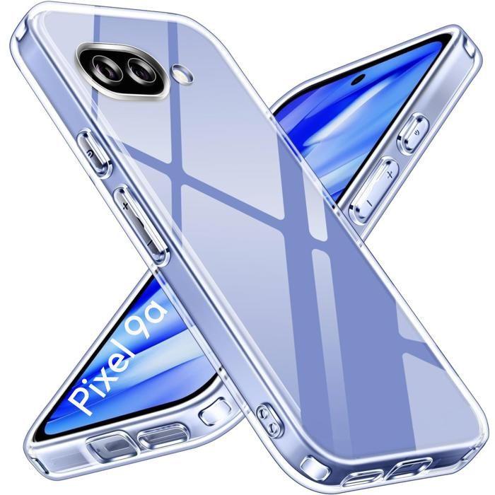 Coque et tour de cou pour Google Pixel 9a - TPU Souple Transparent Cordon Noir réglable Phonillico®