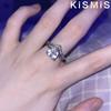 Womens White Sapphire Heart Engagement Ring Rose Gold Silver Band Bridal Wedding Fashion Jewelry