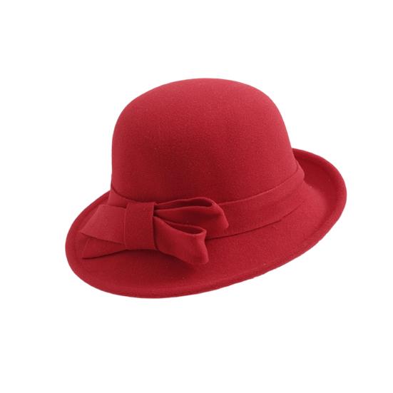 Женская шляпа-ведро из шерстяного фетра, винтажная шляпа-клош, федора, женская шляпа-котелок с бантом, зимняя, свадебная, для церкви, джазовая кепка