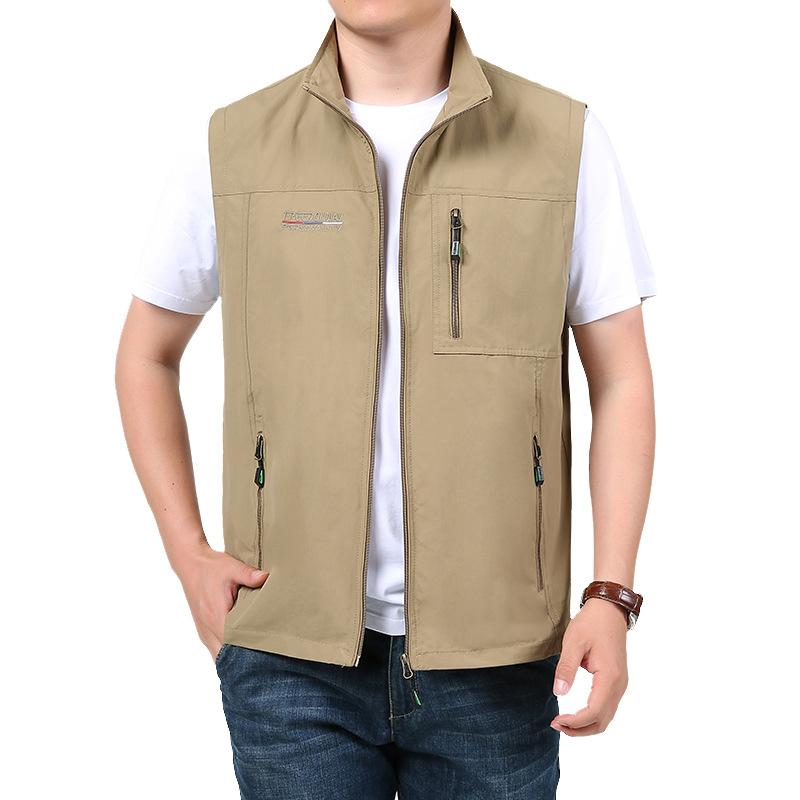 Multi-pocket Vest Men's Quick-drying Thin Spring and Autumn Casual Photography Fishing Outdoor Workwear Middle-aged and Elderly Vest Vest