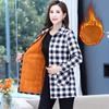 Autumn Winter Fashion Warm Plaid Shirt Middle-Aged Elderly Women's Clothing Coat   Thick Long Sleeved Shirt Jacket