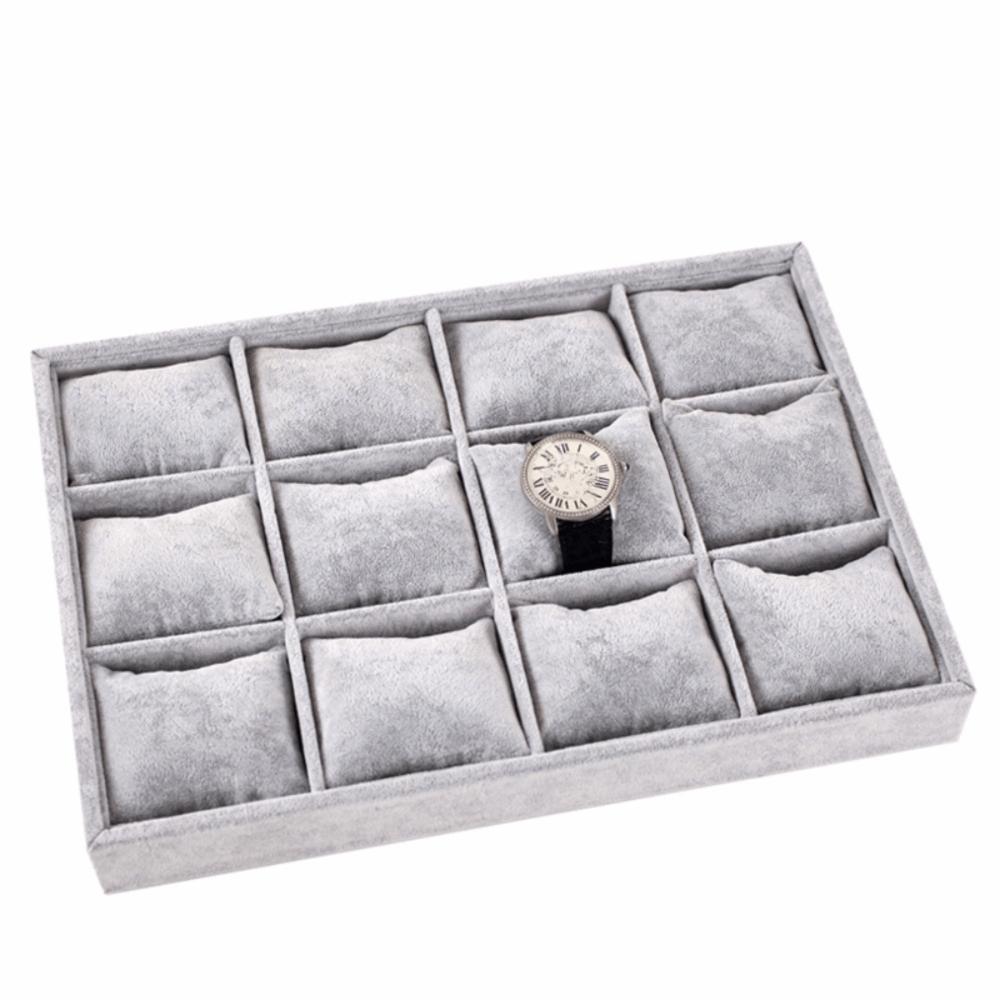 12 Adjustable Compartments Jewelry Display Trays Flannel Bracelet Display Tray Necklace Display