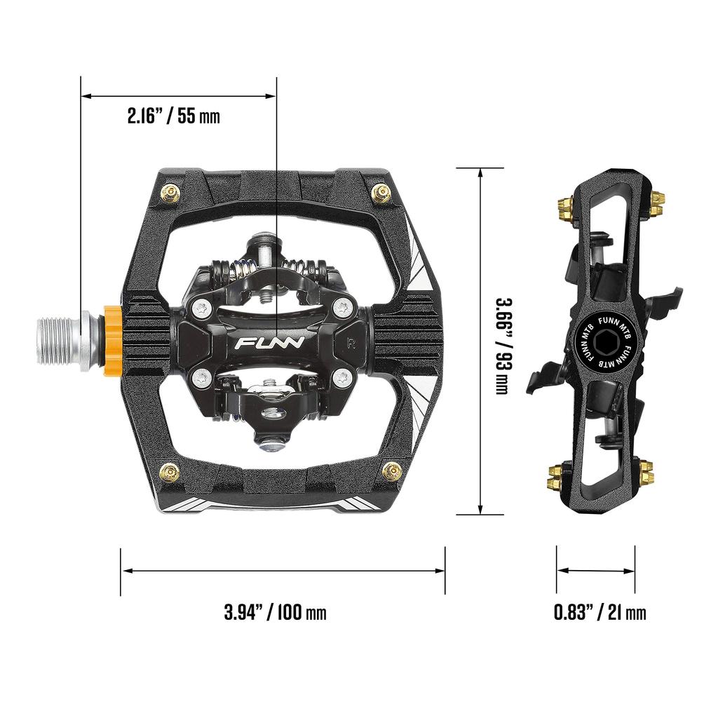 Funn Ripper Binding Pedals Double Sided SPD Compatible Mountain Bike Pedals Spring Type AES System Suitable for Mountain Gravel Bicycle Pedals - - -